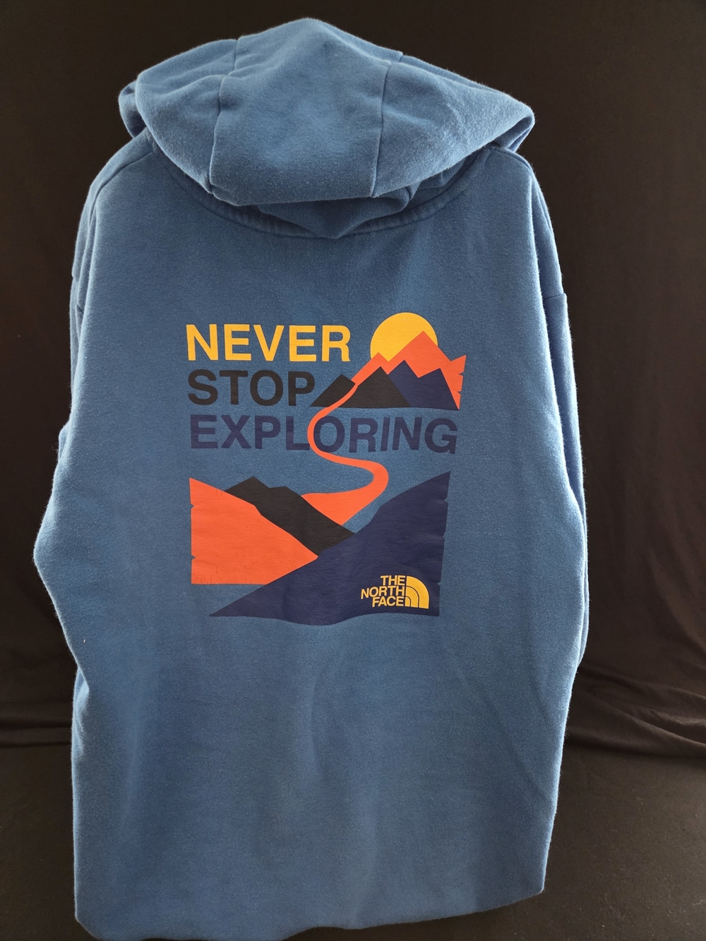 The North Face Royal Blue Fleece Hoodie with Logo Tag Boys XL